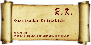 Ruzsicska Krisztián névjegykártya