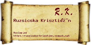 Ruzsicska Krisztián névjegykártya