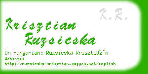 krisztian ruzsicska business card